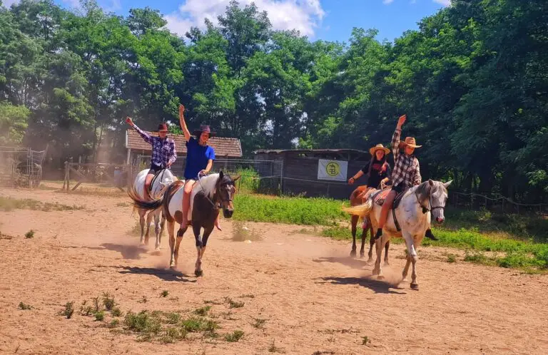 BFC lovasai bemelegítést végeznek lóhátról